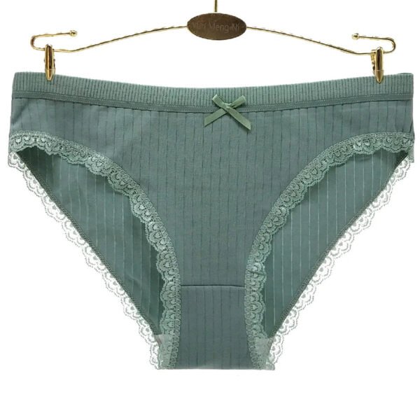Womens Cotton Hipster Underwear 6 Pack 27 Womens Cotton Hipster Underwear 6 Pack Women's cotton hipster underwear in mint green with lace trim and bow detail