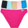 Set of women's cotton hipster underwear in assorted colors including pink, blue, beige, and black