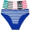 LuckeLadybug LLC women's cotton hipster underwear set with striped designs in various colors