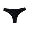 LuckeLadybug women's cotton thong panties in black with polka dot design for everyday comfort