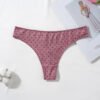 LuckeLadybug women's cotton thong panties in pink with black polka dots for comfortable everyday wear