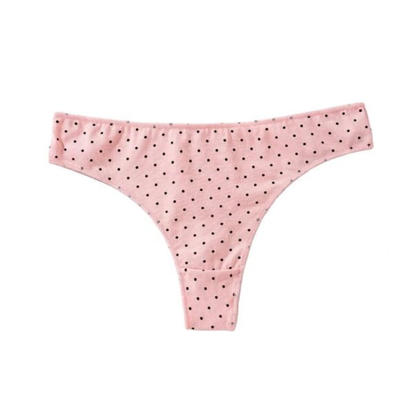 Womens Cotton Thong Panties Stylish Comfort 31 Womens Cotton Thong Panties Stylish Comfort LuckeLadybug LLC women's cotton thong panties in pink with black polka dots for everyday comfort