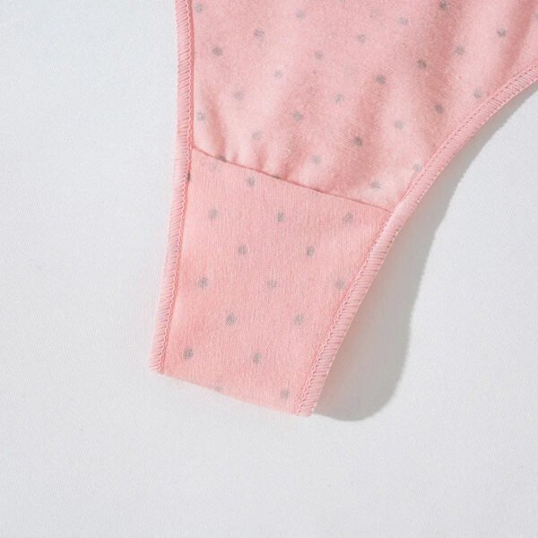 Womens Cotton Thong Panties Stylish Comfort 32 Womens Cotton Thong Panties Stylish Comfort LuckeLadybug women's cotton thong panties in soft pink with grey polka dots for everyday comfort