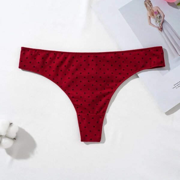 Womens Cotton Thong Panties Stylish Comfort 38 Womens Cotton Thong Panties Stylish Comfort Red women's cotton thong panties with polka dots for everyday comfort and style