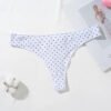 LuckeLadybug women's cotton thong panties in white with black polka dots for comfortable everyday wear