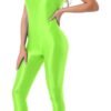 LuckeLadybug women's full body bodysuit in vibrant green with sleek fitting design for a bold look