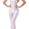 LuckeLadybug LLC women's full body bodysuit in white, perfect for layering or costume styling