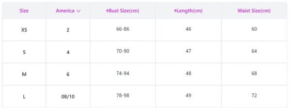 LuckeLadybug LLC womens lace corset top stylish design with size chart for the perfect fit