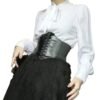 Stylish women's leather corset belt with lace-up front and flattering design for enhanced waistline