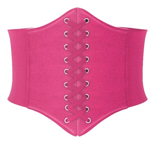 Womens Leather Corset Belt for Style 7 Womens Leather Corset Belt for Style LuckeLadybug women's leather corset belt in vibrant pink with decorative lace-up design
