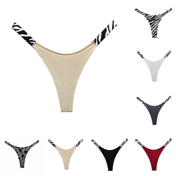 LuckeLadybug women's sexy high cut thong in various colors and patterns with stylish elastic sides