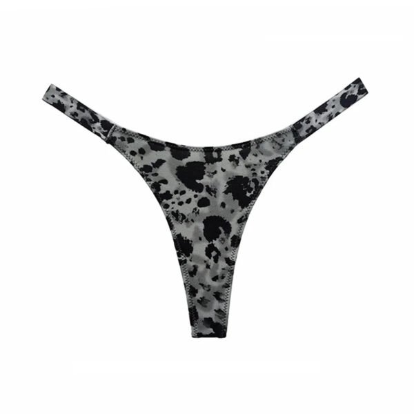 LuckeLadybug women's sexy high cut thong in a stylish black and white pattern