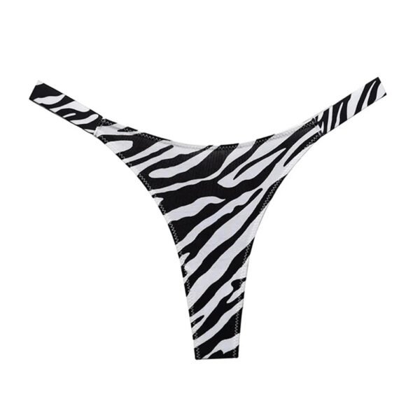 LuckeLadybug women's sexy high cut thong in zebra print for a stylish and flattering fit