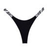 LuckeLadybug LLC women's sexy high cut thong in black with stylish zebra print straps