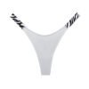 LuckeLadybug women's sexy high cut thong in white with zebra print straps for stylish comfort