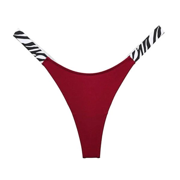 LuckeLadybug women's sexy high cut thong in red with zebra print sides for a stylish look