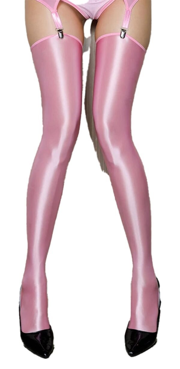 LuckeLadybug women's sheer knee high stockings in soft pink for a smooth and elegant look