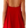 Red women's sleeveless nightgown with a flowing design and adjustable straps for comfort
