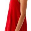 Red women's sleeveless nightgown with a flowing design for comfortable sleepwear