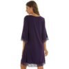 Purple women's summer night dress with lace sleeves for stylish nighttime comfort