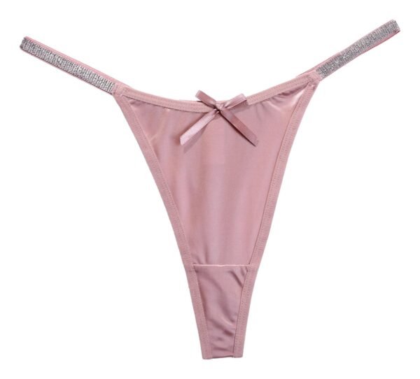 Womens Thong Briefs Stylish Comfort 31 Womens Thong Briefs Stylish Comfort LuckeLadybug LLC Women's Thong Briefs in Soft Pink with Rhinestone Accents and Bow Detail