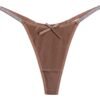 LuckeLadybug women's thong briefs in brown with a delicate bow for a stylish yet comfortable fit
