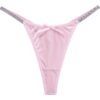 LuckeLadybug LLC Women's Thong Briefs in Pink with Sparkling Details and Bow Accent