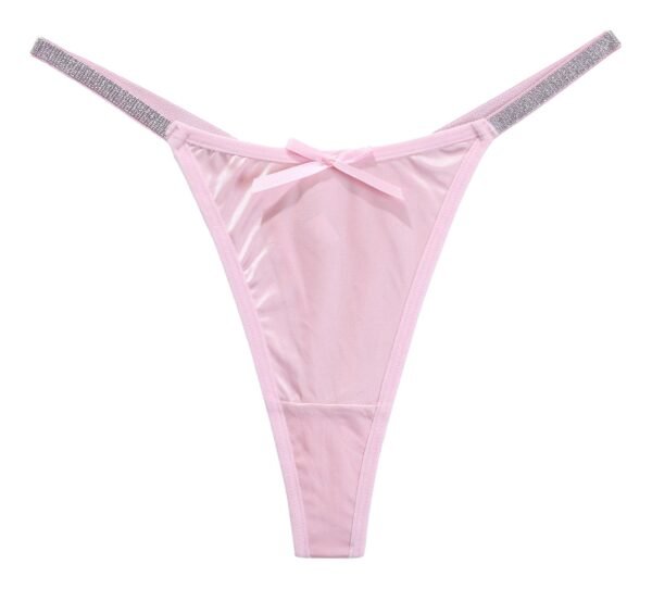 Womens Thong Briefs Stylish Comfort 33 Womens Thong Briefs Stylish Comfort LuckeLadybug LLC Women's Thong Briefs in Pink with Sparkling Details and Bow Accent