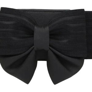 LuckeLadybug women's wide bow belt in black with elegant ribbon design for stylish outfits