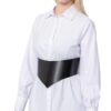 Womens Wide Corset Belt for Stylish Outfits 19 Womens Wide Corset Belt for Stylish Outfits LuckeLadybug women's wide corset belt in black worn over a white shirt for a stylish look