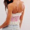 LuckeLadybug LLC y2k floral corset top with lace trim and a fitted design for a stylish summer look