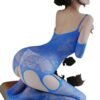 Blue lace bodystocking from LuckeLadybug LLC showcasing a unique design perfect for intimate occasions
